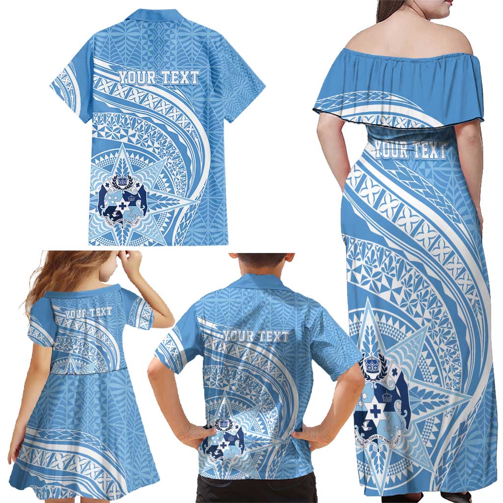 Tonga Apifo'ou Kolisi Personalized Family Matching Off Shoulder Maxi Dress and Hawaiian Shirt Ngatu Tokelaufeletoa Motifs