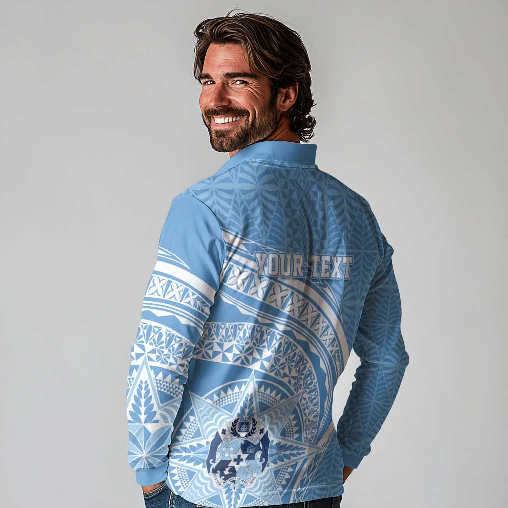 Tonga Apifo'ou Kolisi Personalized Long Sleeve Polo Shirt Ngatu Tokelaufeletoa Motifs
