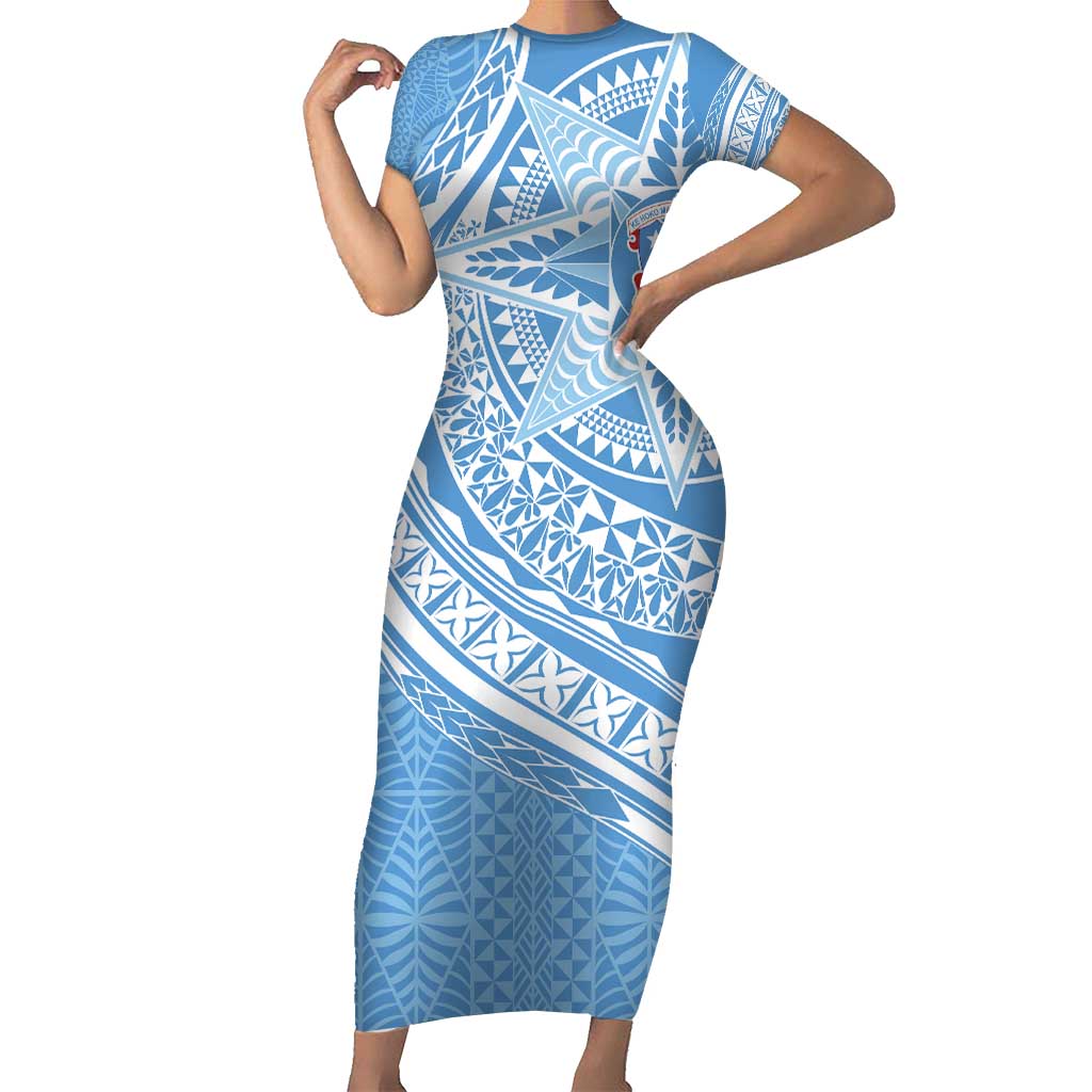 Tonga Apifo'ou Kolisi Personalized Short Sleeve Bodycon Dress Ngatu Tokelaufeletoa Motifs