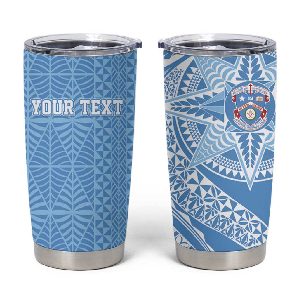 Tonga Apifo'ou Kolisi Personalized Tumbler Cup Ngatu Tokelaufeletoa Motifs