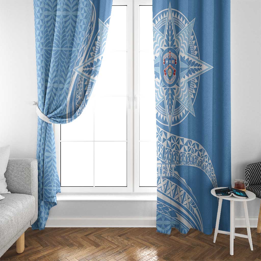 Tonga Apifo'ou Kolisi Personalized Window Curtain Ngatu Tokelaufeletoa Motifs