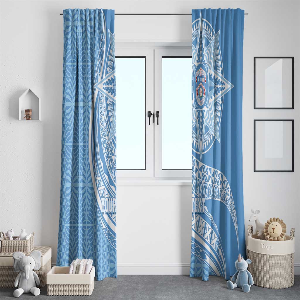 Tonga Apifo'ou Kolisi Personalized Window Curtain Ngatu Tokelaufeletoa Motifs
