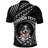 Personalised Polynesian Dog Polo Shirt With Australian Shepherd - Crescent Style LT7 - Polynesian Pride