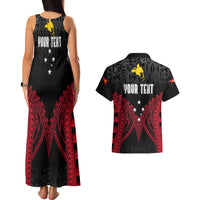 Personalised PNG Couples Matching Tank Maxi Dress And Hawaiian Shirt Papua Motuan Mirror Style LT7 - Polynesian Pride