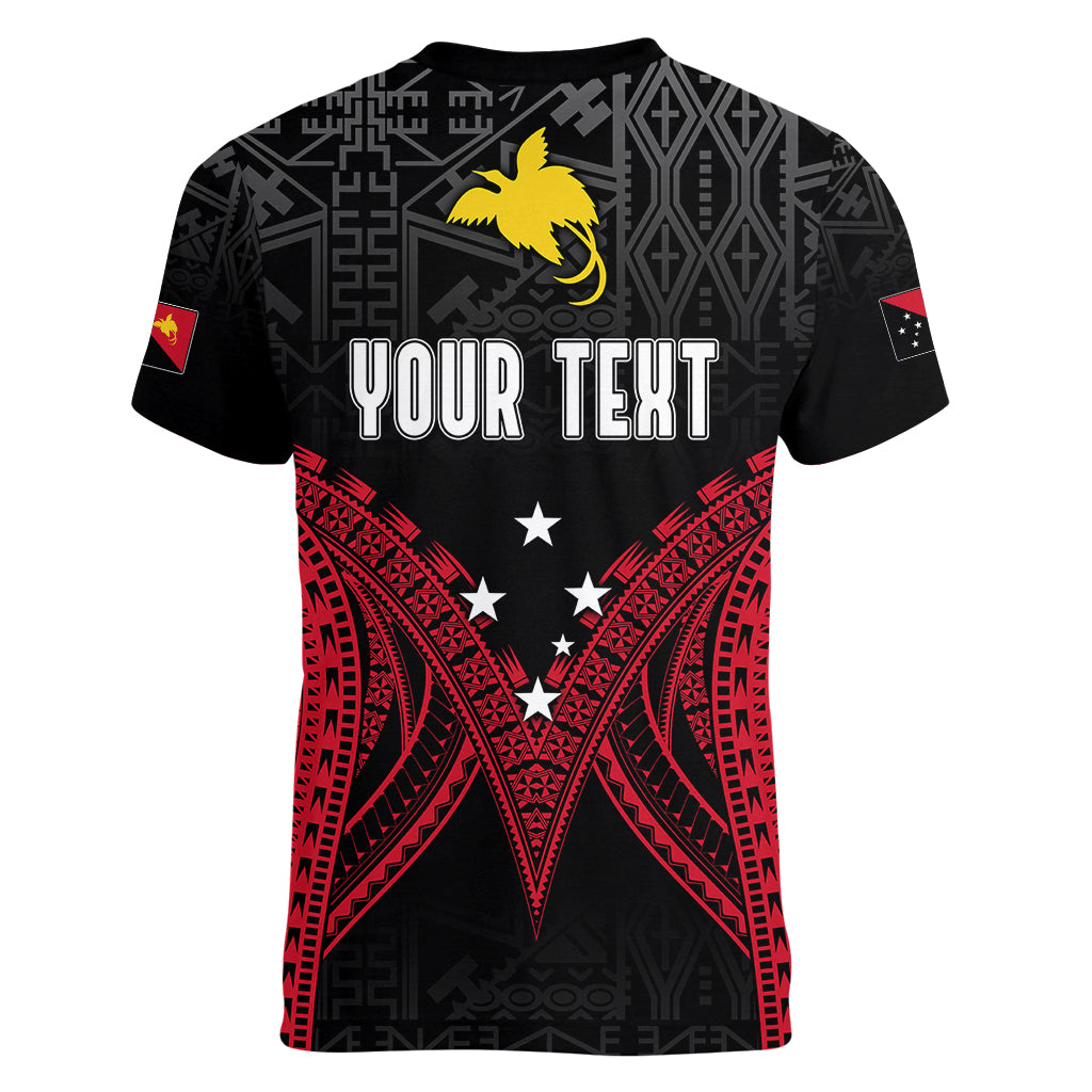 Personalised PNG Women V Neck T Shirt Papua Motuan Mirror Style LT7 - Polynesian Pride