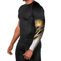 Hawaii Mokihana Mix Pikake Leis Mahalo 'Olelo Arm Sleeves Black LT7 - Polynesian Pride