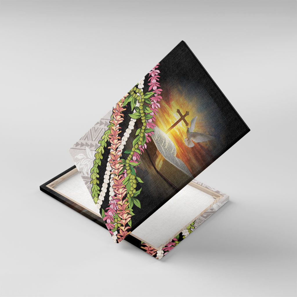 Hawaii Mokihana Mix Pikake Leis Mahalo 'Olelo Canvas Wall Art Black LT7 With Frame Black - Polynesian Pride