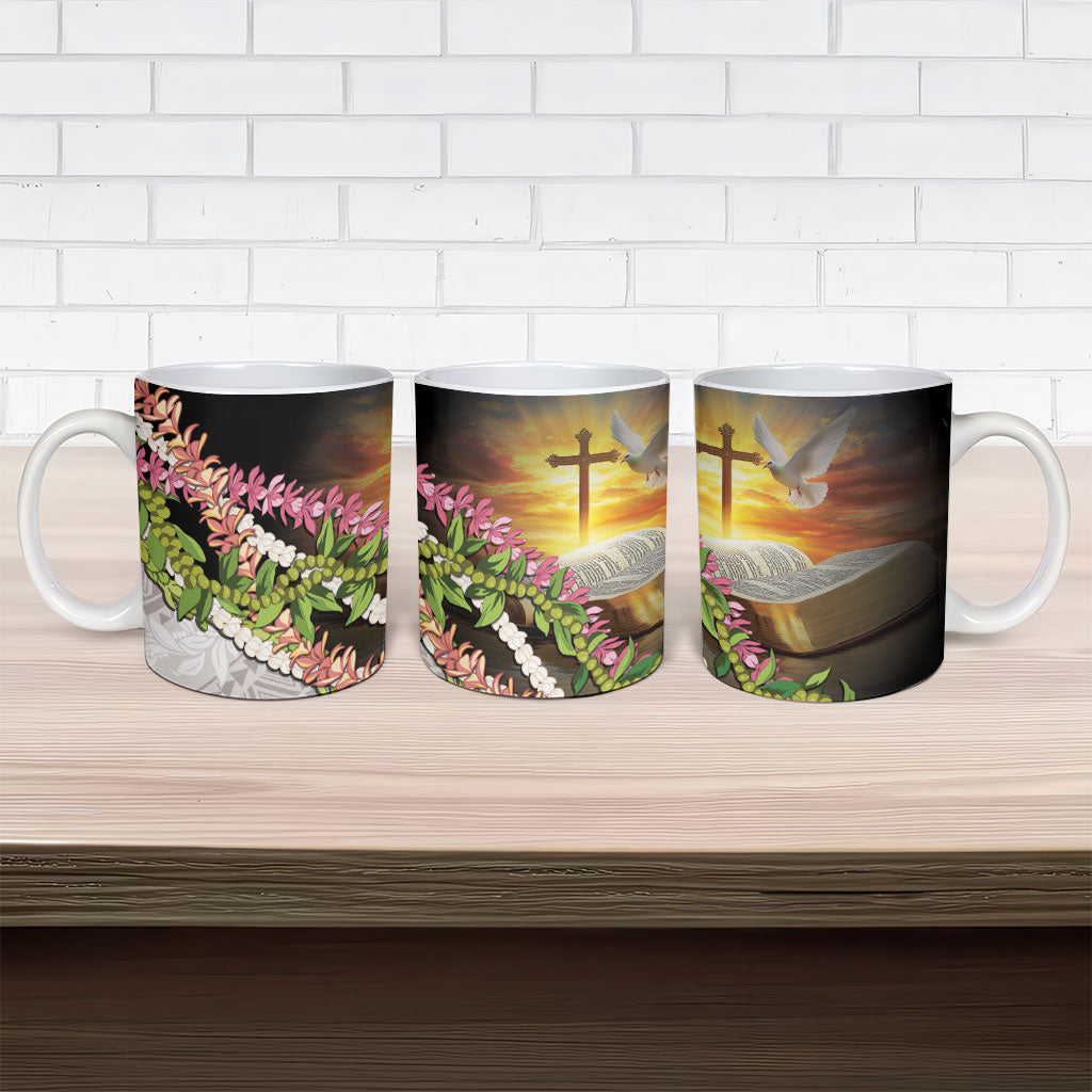 Hawaii Mokihana Mix Pikake Leis Mahalo 'Olelo Ceramic Mug Black LT7 - Polynesian Pride