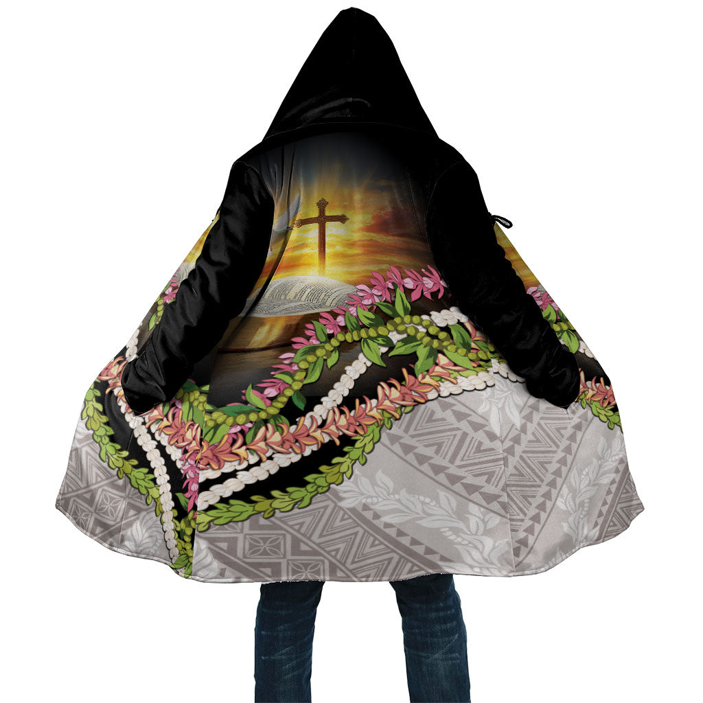 Hawaii Mokihana Mix Pikake Leis Mahalo 'Olelo Cloak Black LT7 Unisex Black - Polynesian Pride