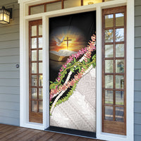 Hawaii Mokihana Mix Pikake Leis Mahalo 'Olelo Door Cover Black LT7 - Polynesian Pride