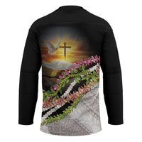 Hawaii Mokihana Mix Pikake Leis Mahalo 'Olelo Hockey Jersey Black LT7 - Polynesian Pride