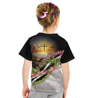 Hawaii Mokihana Mix Pikake Leis Mahalo 'Olelo Kid T Shirt Black LT7 - Polynesian Pride