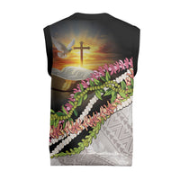 Hawaii Mokihana Mix Pikake Leis Mahalo 'Olelo Christmas Knitted V-Neck Vest Black LT7 - Polynesian Pride