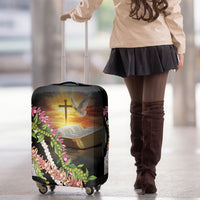Hawaii Mokihana Mix Pikake Leis Mahalo 'Olelo Luggage Cover Black LT7 - Polynesian Pride