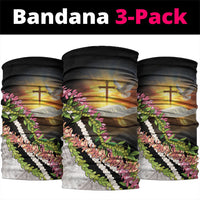 Hawaii Mokihana Mix Pikake Leis Mahalo 'Olelo Neck Gaiter Black LT7 package One Size: 25*50cm Black - Polynesian Pride