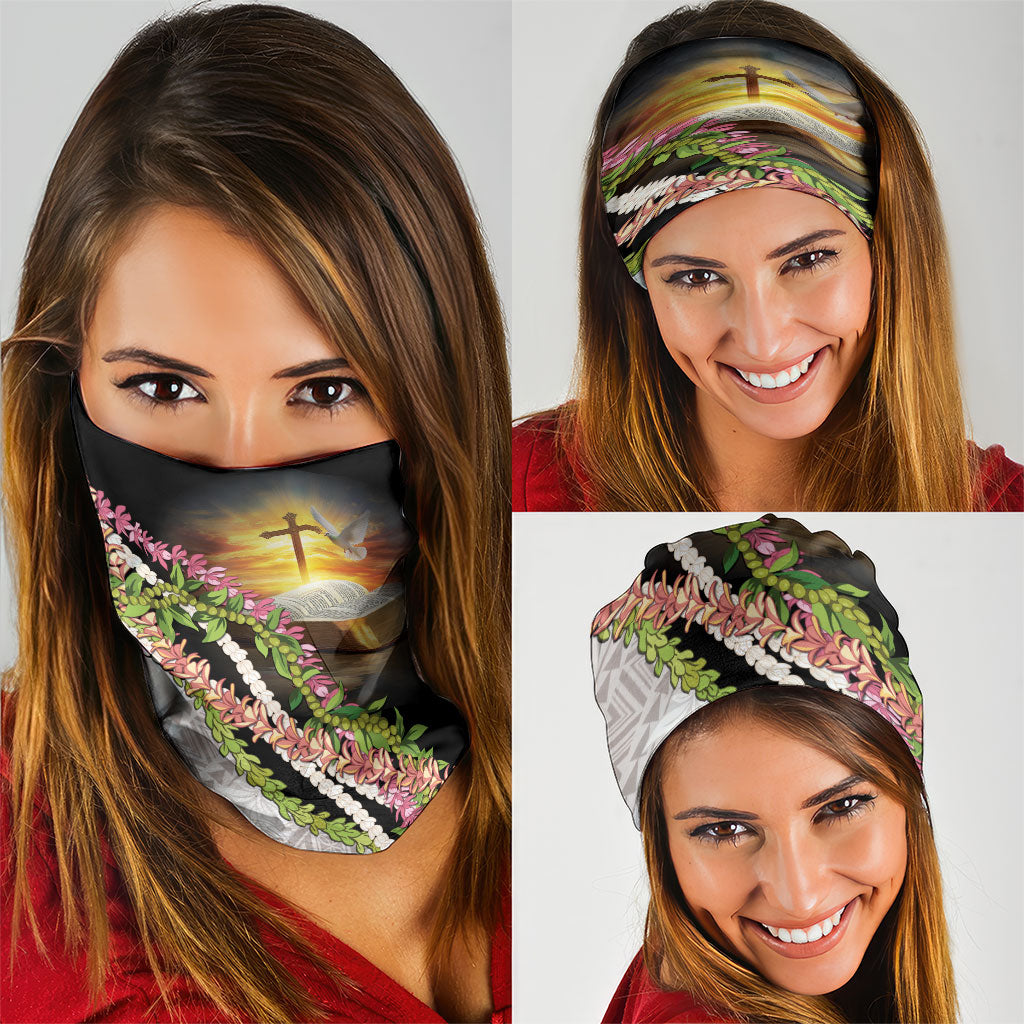 Hawaii Mokihana Mix Pikake Leis Mahalo 'Olelo Neck Gaiter Black LT7 - Polynesian Pride