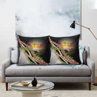 Hawaii Mokihana Mix Pikake Leis Mahalo 'Olelo Pillow Cover Black LT7 - Polynesian Pride