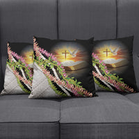 Hawaii Mokihana Mix Pikake Leis Mahalo 'Olelo Pillow Cover Black LT7 - Polynesian Pride