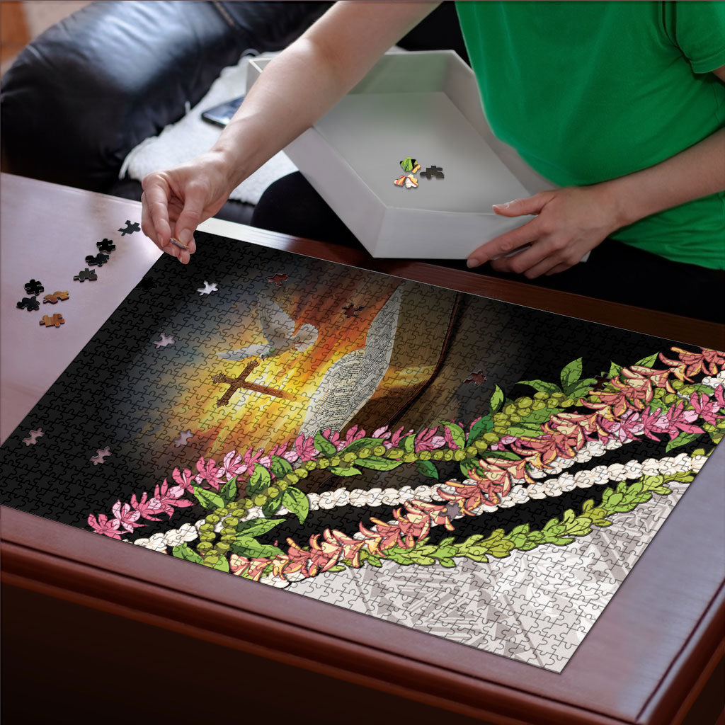 Hawaii Mokihana Mix Pikake Leis Mahalo 'Olelo Puzzle Black LT7 - Polynesian Pride
