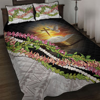 Hawaii Mokihana Mix Pikake Leis Mahalo 'Olelo Quilt Bed Set Black LT7 Black - Polynesian Pride