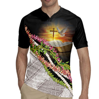 Hawaii Mokihana Mix Pikake Leis Mahalo 'Olelo Rugby Jersey Black LT7 - Polynesian Pride