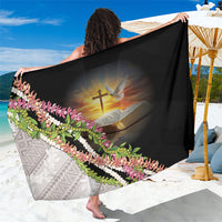 Hawaii Mokihana Mix Pikake Leis Mahalo 'Olelo Sarong Black LT7 One Size 44 x 66 inches Black - Polynesian Pride