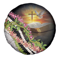 Hawaii Mokihana Mix Pikake Leis Mahalo 'Olelo Spare Tire Cover Black LT7 - Polynesian Pride