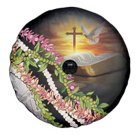 Hawaii Mokihana Mix Pikake Leis Mahalo 'Olelo Spare Tire Cover Black LT7 - Polynesian Pride