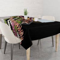 Hawaii Mokihana Mix Pikake Leis Mahalo 'Olelo Tablecloth Black LT7 - Polynesian Pride