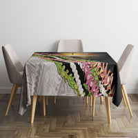 Hawaii Mokihana Mix Pikake Leis Mahalo 'Olelo Tablecloth Black LT7 - Polynesian Pride