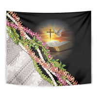 Hawaii Mokihana Mix Pikake Leis Mahalo 'Olelo Tapestry Black LT7 - Polynesian Pride