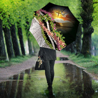Hawaii Mokihana Mix Pikake Leis Mahalo 'Olelo Umbrella Black LT7 - Polynesian Pride