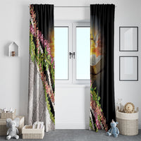 Hawaii Mokihana Mix Pikake Leis Mahalo 'Olelo Window Curtain Black LT7 - Polynesian Pride