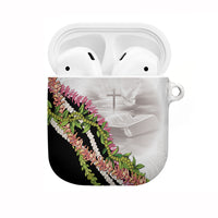 Hawaii Mokihana Mix Pikake Leis Mahalo 'Olelo AirPods Case White Tapa LT7 White - Polynesian Pride