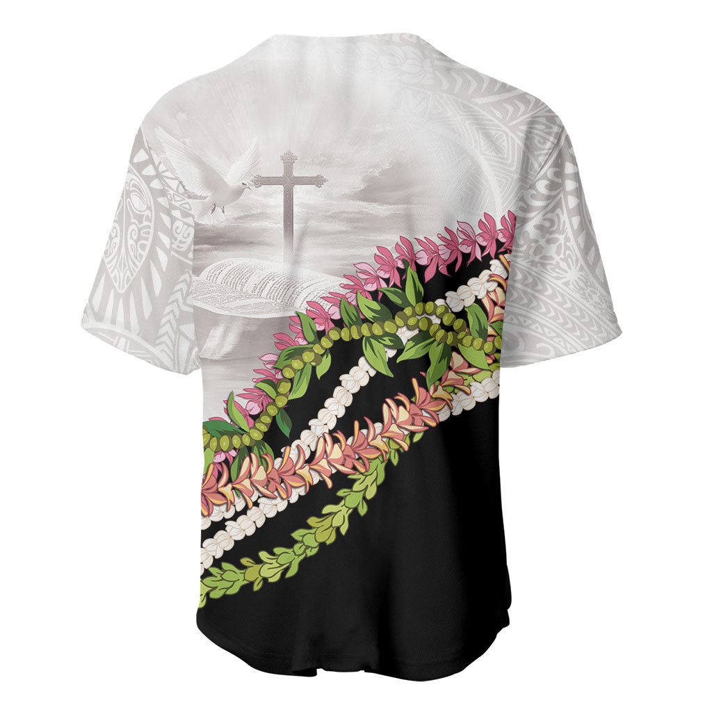 Hawaii Mokihana Mix Pikake Leis Mahalo 'Olelo Baseball Jersey White Tapa LT7 - Polynesian Pride