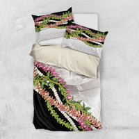 Hawaii Mokihana Mix Pikake Leis Mahalo 'Olelo Bedding Set White Tapa LT7 US Twin 172cm x 218cm White - Polynesian Pride