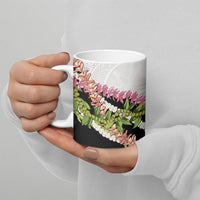 Hawaii Mokihana Mix Pikake Leis Mahalo 'Olelo Ceramic Mug White Tapa LT7 - Polynesian Pride
