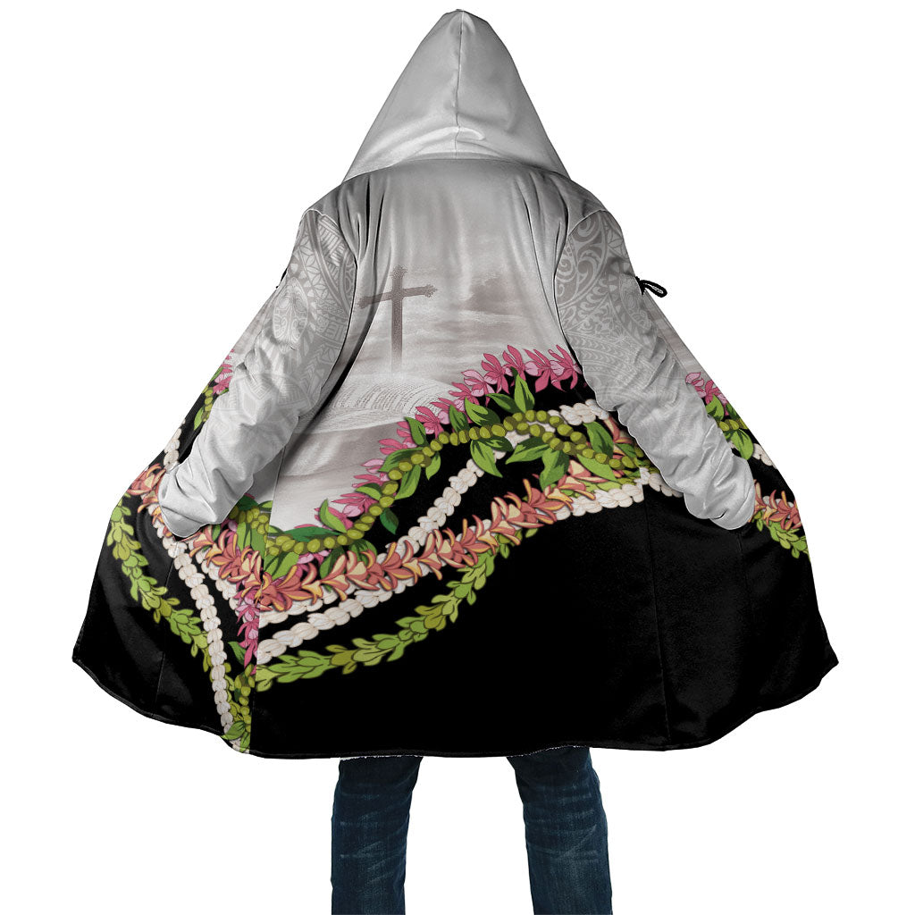 Hawaii Mokihana Mix Pikake Leis Mahalo 'Olelo Cloak White Tapa LT7 Unisex White - Polynesian Pride