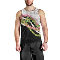 Hawaii Mokihana Mix Pikake Leis Mahalo 'Olelo Men Tank Top White Tapa LT7 - Polynesian Pride