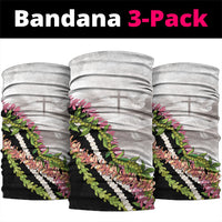 Hawaii Mokihana Mix Pikake Leis Mahalo 'Olelo Neck Gaiter White Tapa LT7 package One Size: 25*50cm White - Polynesian Pride