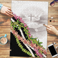 Hawaii Mokihana Mix Pikake Leis Mahalo 'Olelo Puzzle White Tapa LT7 White - Polynesian Pride