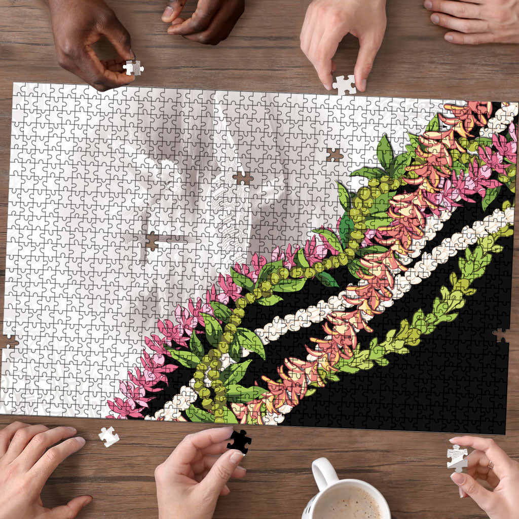 Hawaii Mokihana Mix Pikake Leis Mahalo 'Olelo Puzzle White Tapa LT7 - Polynesian Pride
