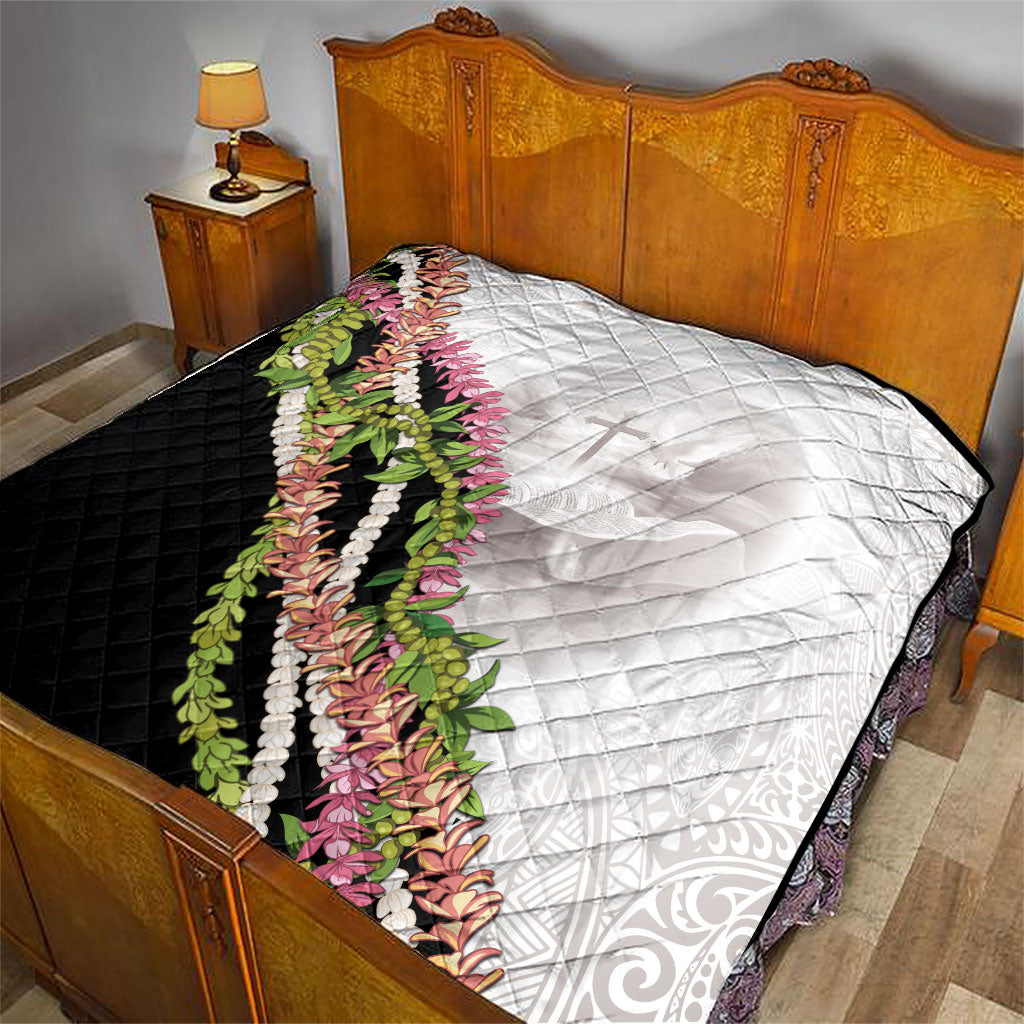 Hawaii Mokihana Mix Pikake Leis Mahalo 'Olelo Quilt White Tapa LT7 - Polynesian Pride
