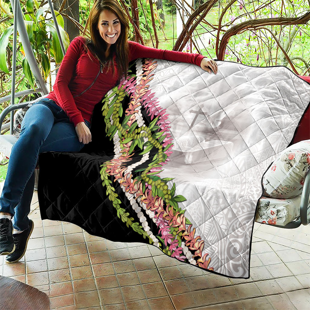 Hawaii Mokihana Mix Pikake Leis Mahalo 'Olelo Quilt White Tapa LT7 - Polynesian Pride