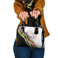 Hawaii Mokihana Mix Pikake Leis Mahalo 'Olelo Shoulder Handbag White Tapa LT7 One Size White - Polynesian Pride
