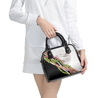 Hawaii Mokihana Mix Pikake Leis Mahalo 'Olelo Shoulder Handbag White Tapa LT7 - Polynesian Pride