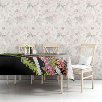 Hawaii Mokihana Mix Pikake Leis Mahalo 'Olelo Tablecloth White Tapa LT7 - Polynesian Pride