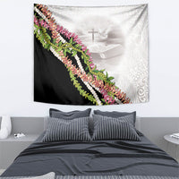 Hawaii Mokihana Mix Pikake Leis Mahalo 'Olelo Tapestry White Tapa LT7 - Polynesian Pride