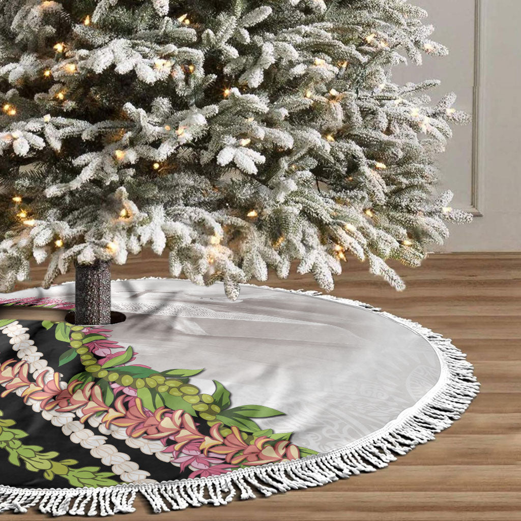 Hawaii Mokihana Mix Pikake Leis Mahalo 'Olelo Tree Skirt White Tapa LT7 - Polynesian Pride