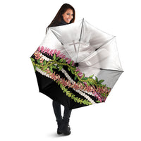Hawaii Mokihana Mix Pikake Leis Mahalo 'Olelo Umbrella White Tapa LT7 - Polynesian Pride
